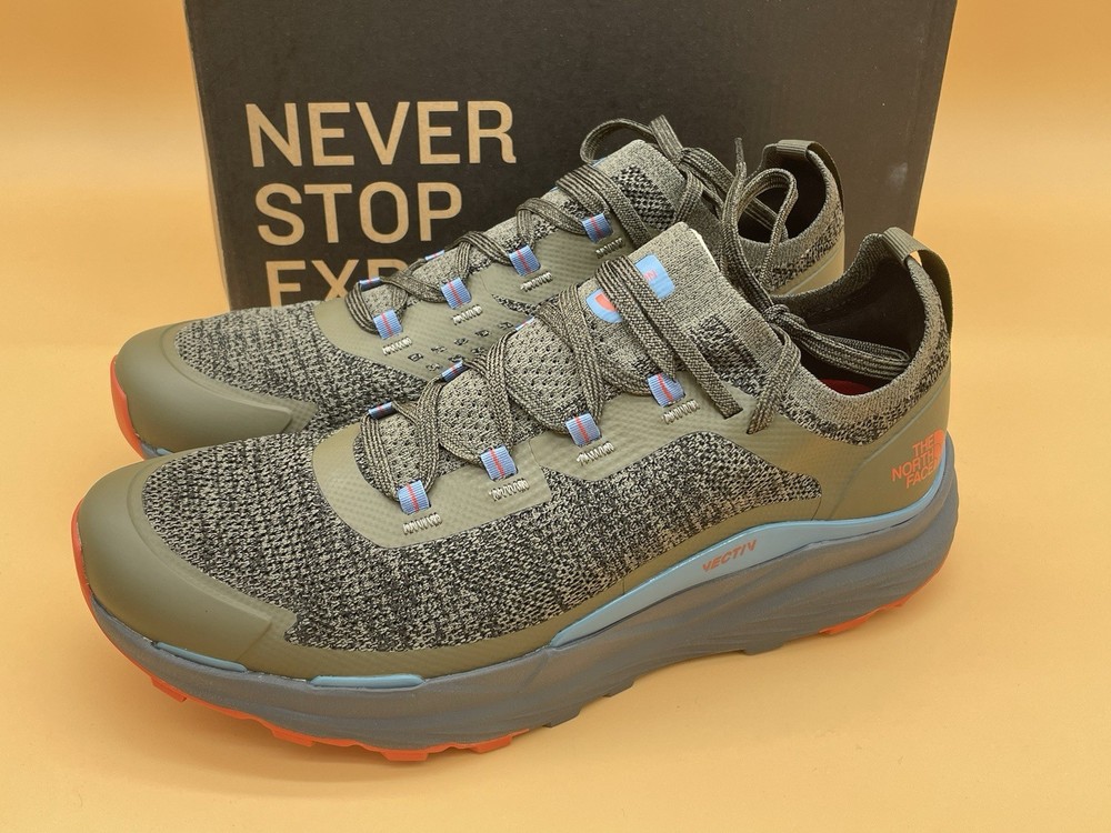 Sz 11 The North Face Men’s Vectiv Escape Hiking Shoes New Taupe Green Zinc Grey