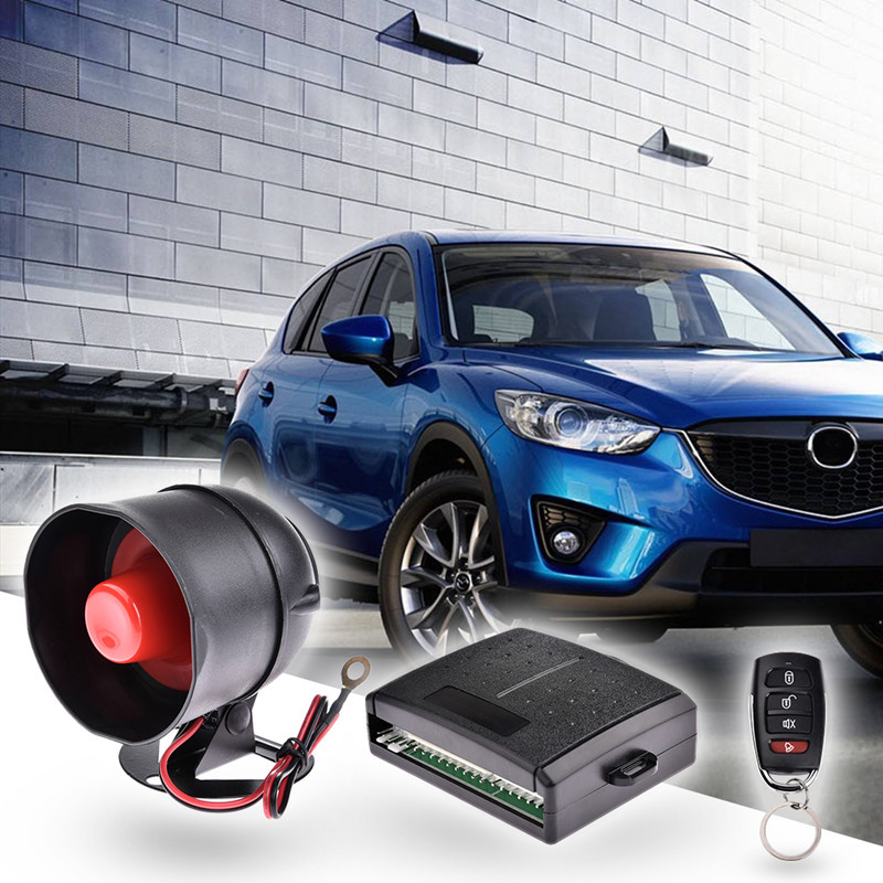 1-Way Car Alarm System with Remote Door Lock & Key Entry Kit  