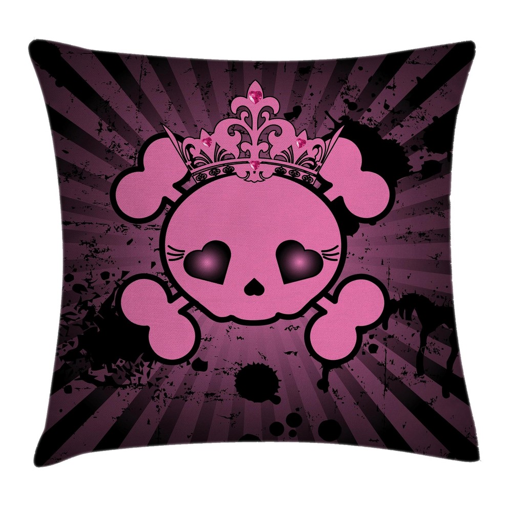 Skull Throw Pillow Covers Home Decor in 8 Sizes by Ambesonne