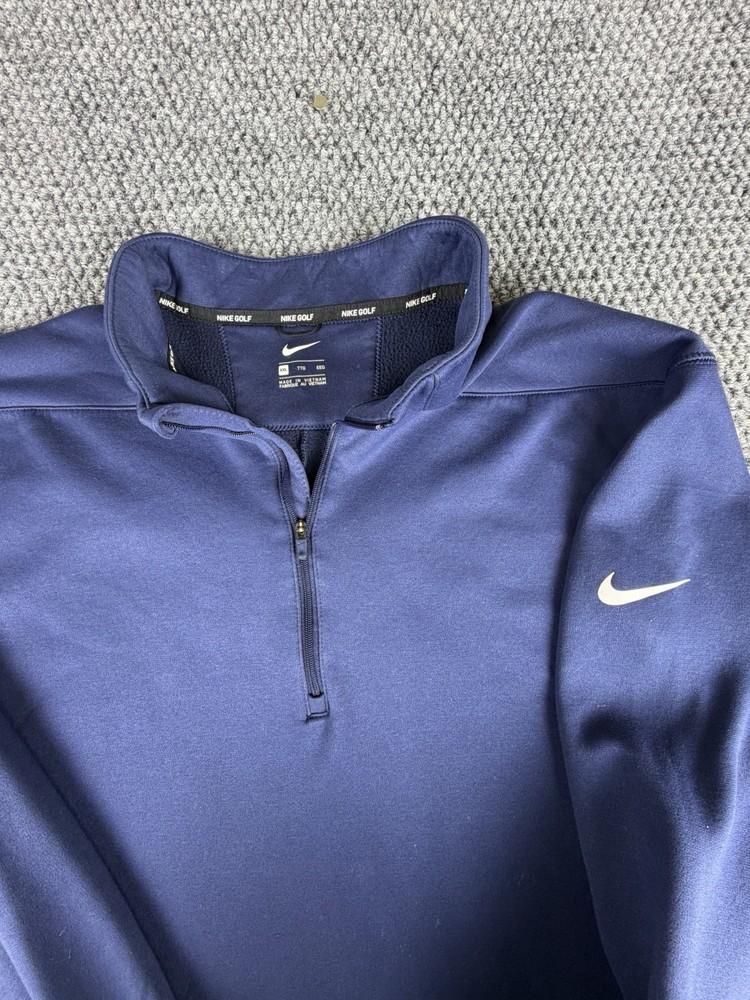 Nike Golf Men’s 1/4 Zip Dri-Fit Therma Pullover Long Sleeve Navy Activewear Sz L