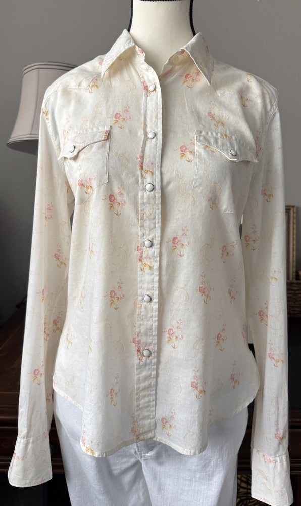 Ralph Lauren Polo Jeans Co ~ Floral Western Shirt ~ Pink/Ivory ~ Women’s Lg.