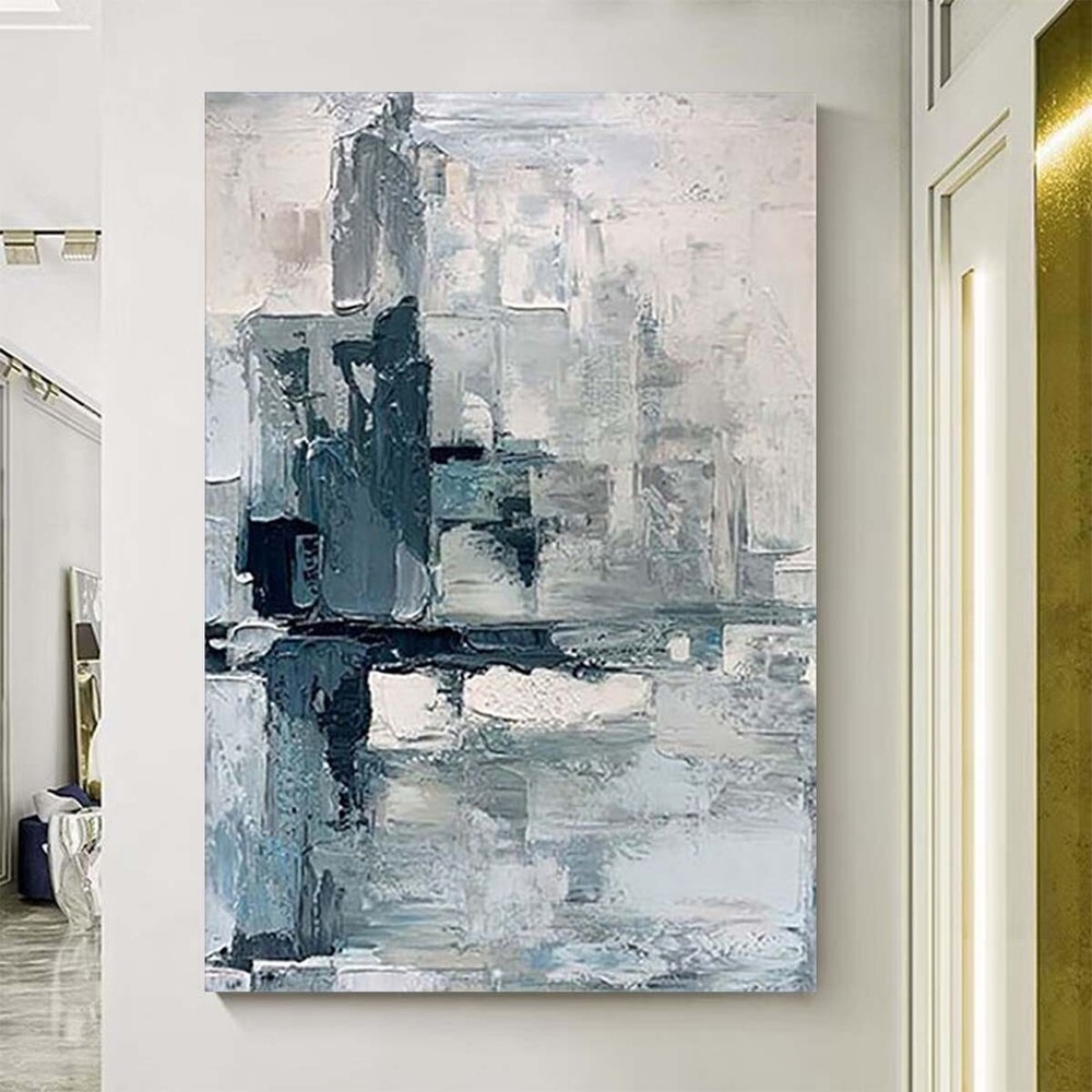 Large Nordic Abstract Wall Art Canvas Texture Poster Handmade Oil Painting Room