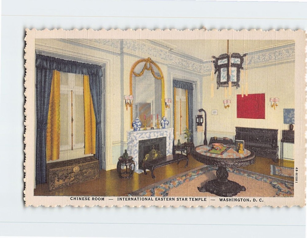Postcard Chinese Room International Eastern Star Temple Washington DC USA