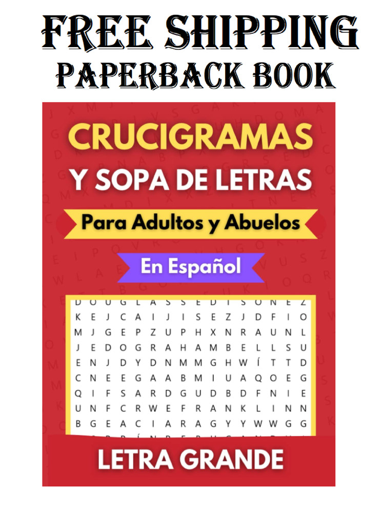 Crucigramas y Sopa De Letras En Español Para Adultos y Abuelos Letra Grande...-image