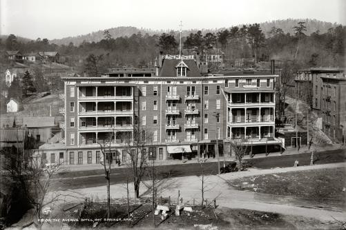 Avenue Hotel,buildings,Hot Springs,Arkansas,AR,Detroit Publishing Company,c1900