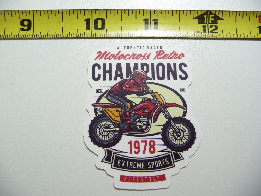 DIRT BIKE RETRO CHAMPIONS DECAL STICKER MOTOCROSS RIDING MOTORCYCLE