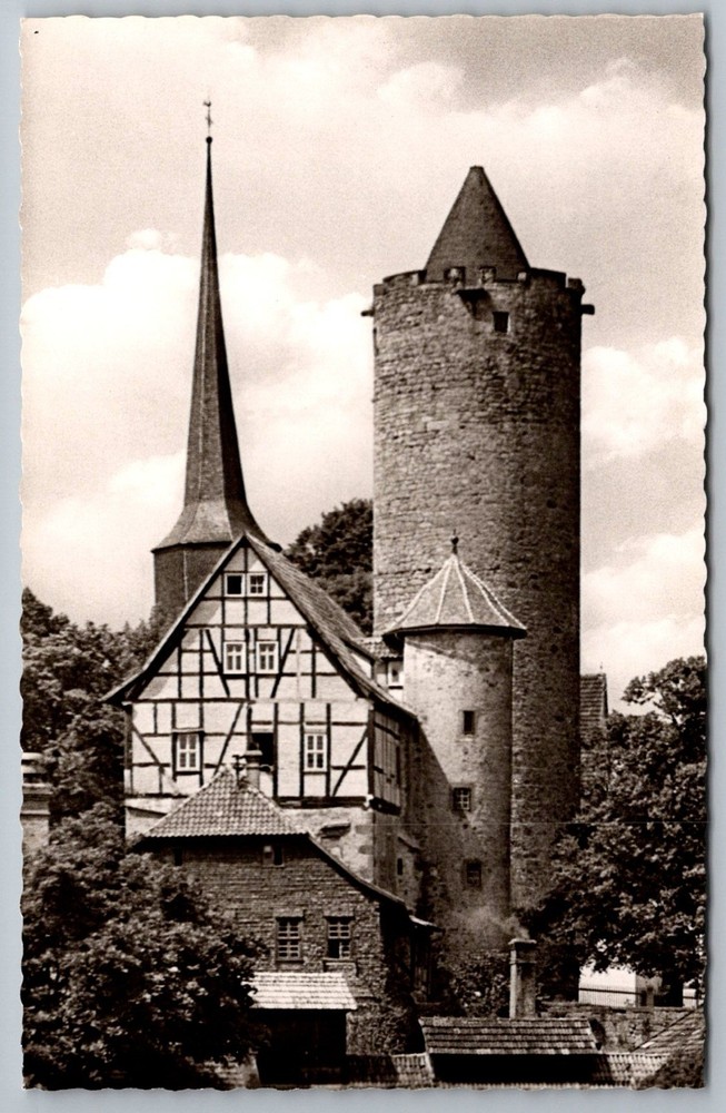 Schlitz Hessen Hinterburg Real Photo Postcard Germany Tower