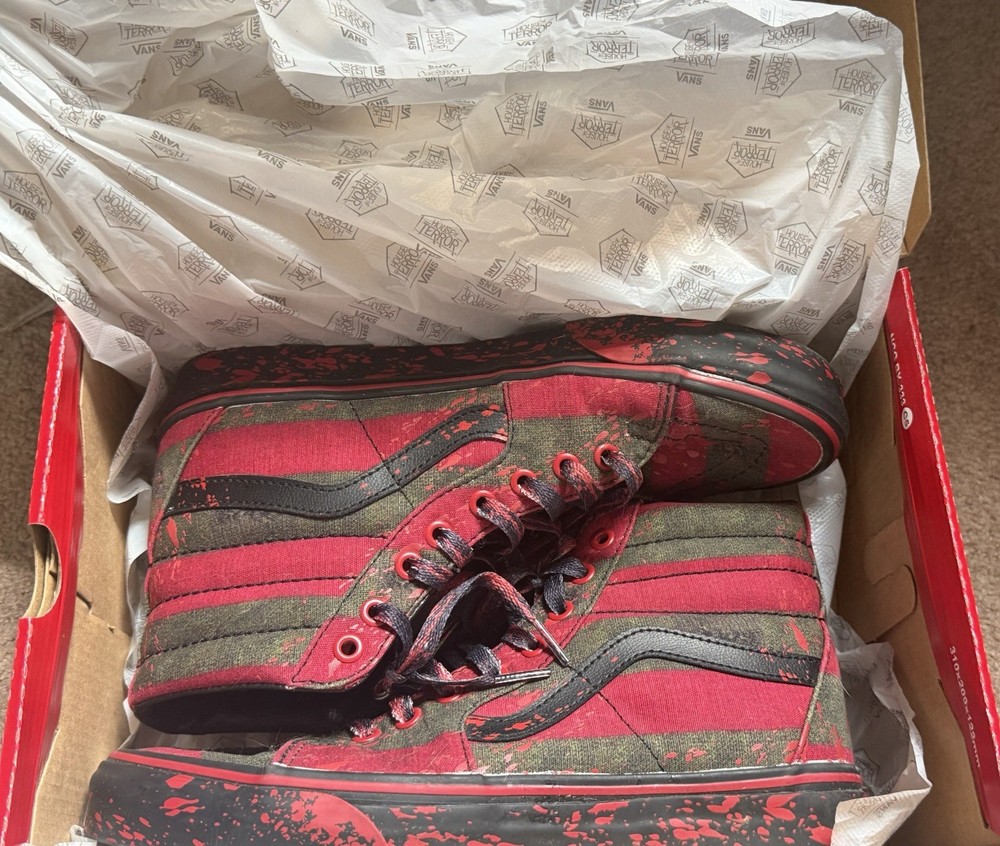 VANS House of Terror Nightmare On Elm Street Sk8-Hi Men's Sneakers Size 8