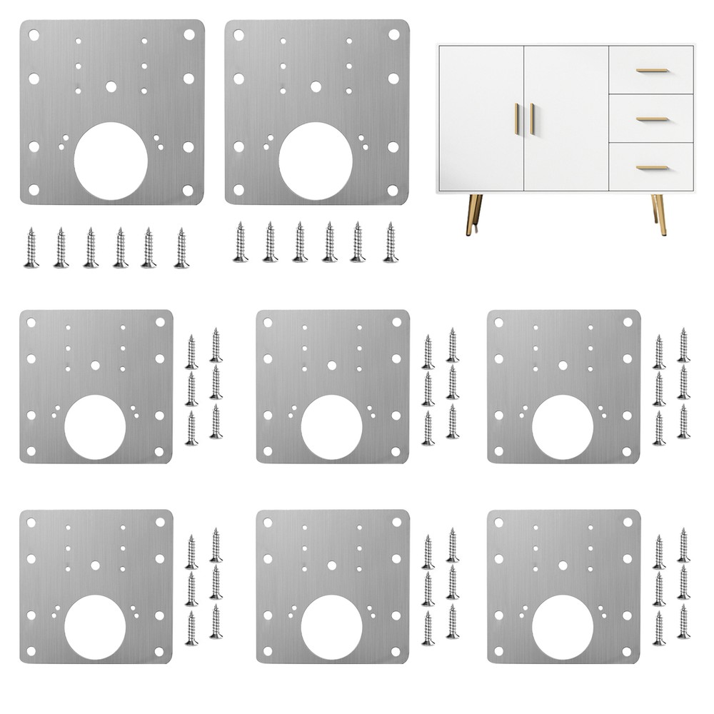 8-Piece Cabinet Hinge Repair Plate Kit for Easy Fixes  