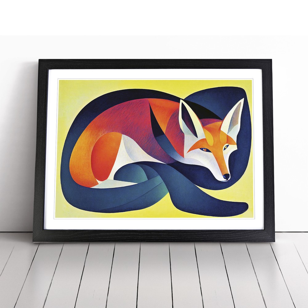 A Dazzling Abstract Fox Wall Art Print Framed Canvas Picture Poster Decor