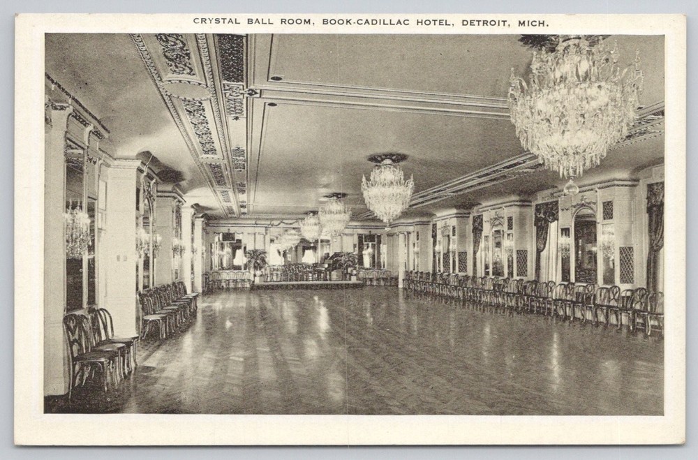 Crystal Ballroom Book-Cadillac Hotel Detroit Michigan Vintage Postcard Kropp