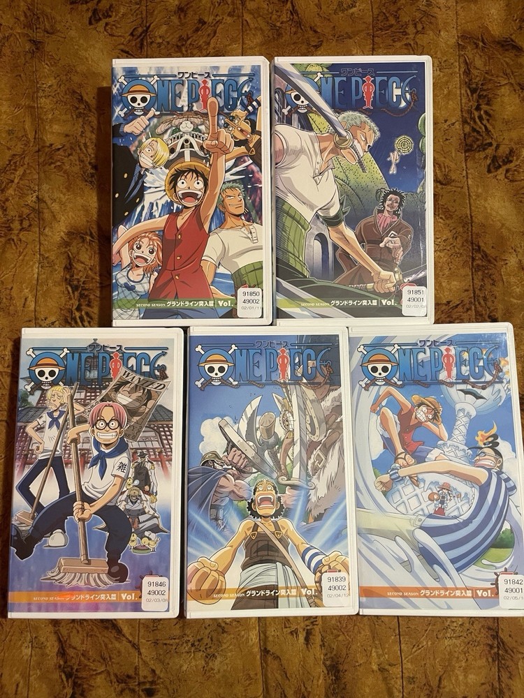 One Piece Anime VHS - Season 2 Volumes 1 - 5 Japanese Imports Rare 2002 Rental