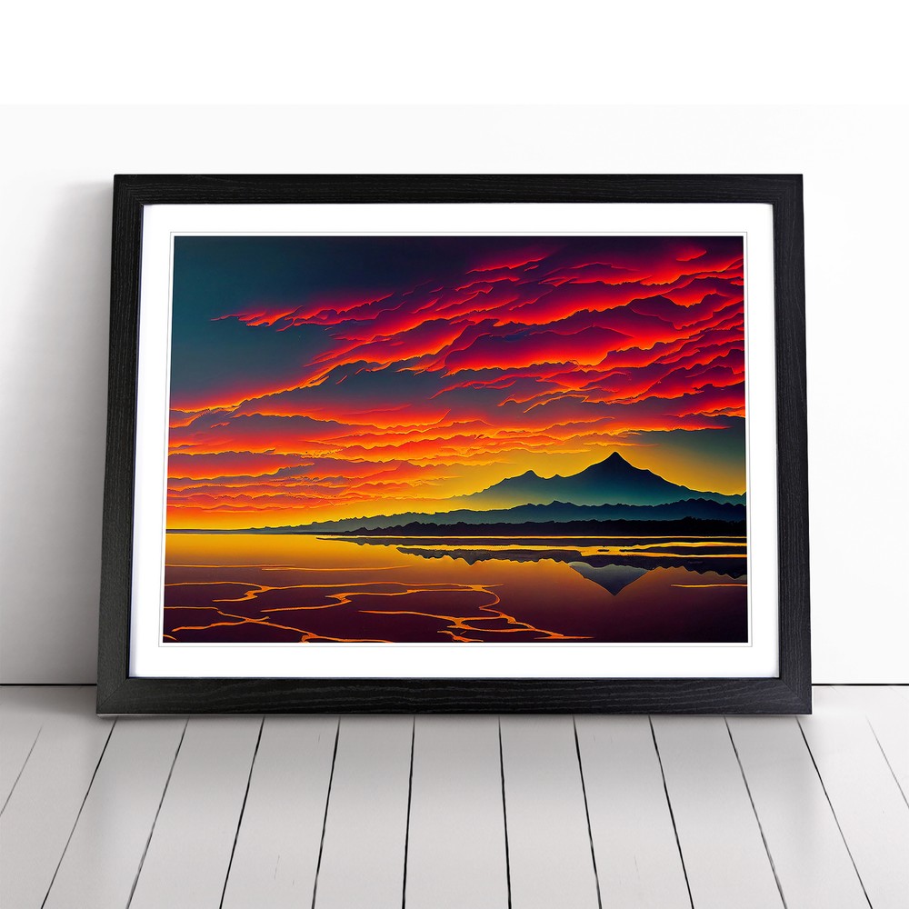 King Ocean Sunset Wall Art Print Framed Canvas Picture Poster Decor Living Room