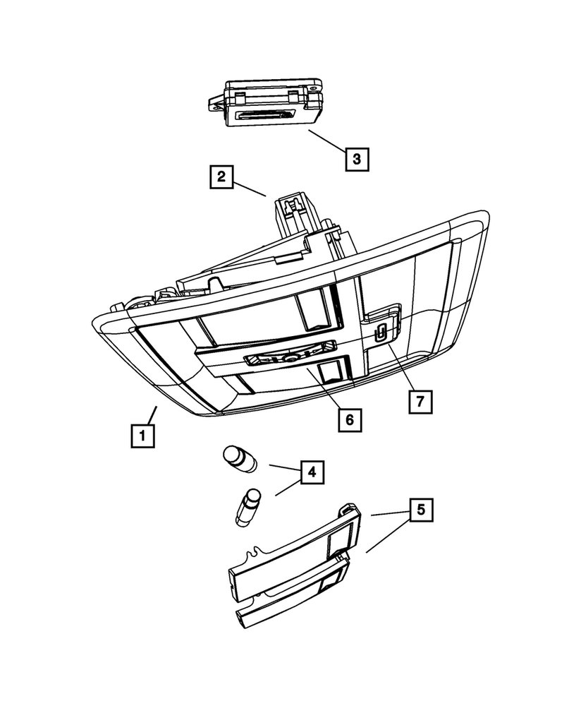 Genuine Mopar Overhead Console Housing 1GN46DW1AA