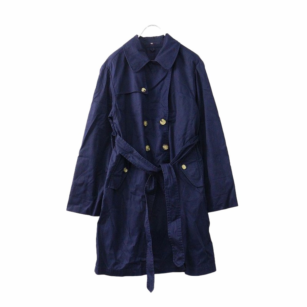 45R 45rpm Trench Coat Navy Cotton Size 2 Used Japan