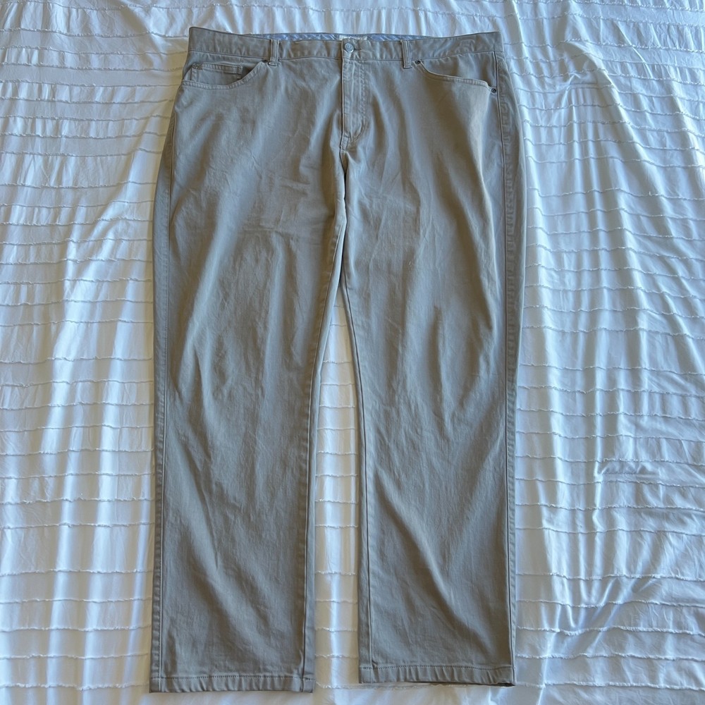 Peter Millar Crown Pants Mens 40 Khaki Tan Stretch 5 Pocket Luxury Golf