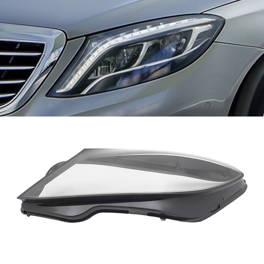 Left Driver Side Headlight Lens Covers For 2014-2017 Mercedes-Benz W222 S-Class