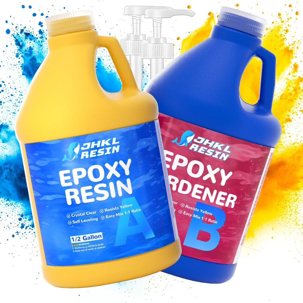 Crystal Clear Epoxy Resin Kit 1 Gallon - No Bubble No Yellowing for DIY