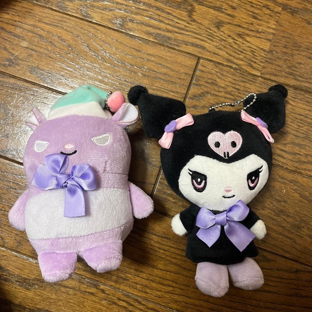 Kuromi Baku Plush Doll Mascot Toy 2 Set Japan Sanrio Kuji My Melody