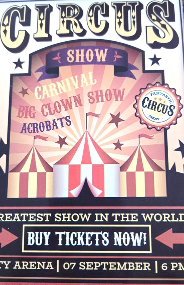 Circus Show Big Top Graphic Postcard 4