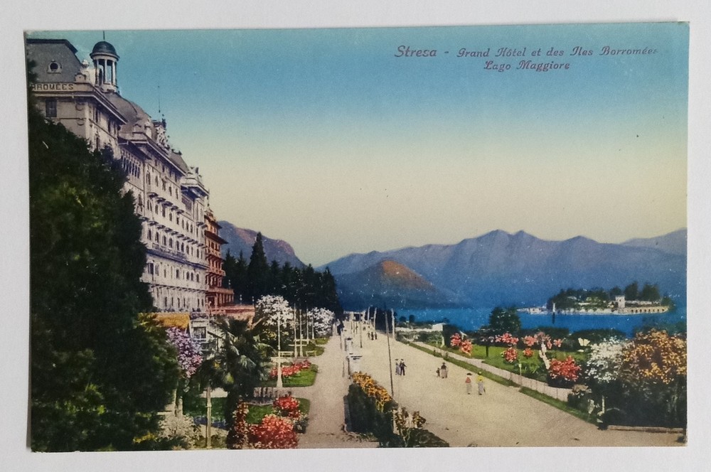 Stresa Grand Hotel Borromean Islands Lago Maggiore Italy Postcard Unposted