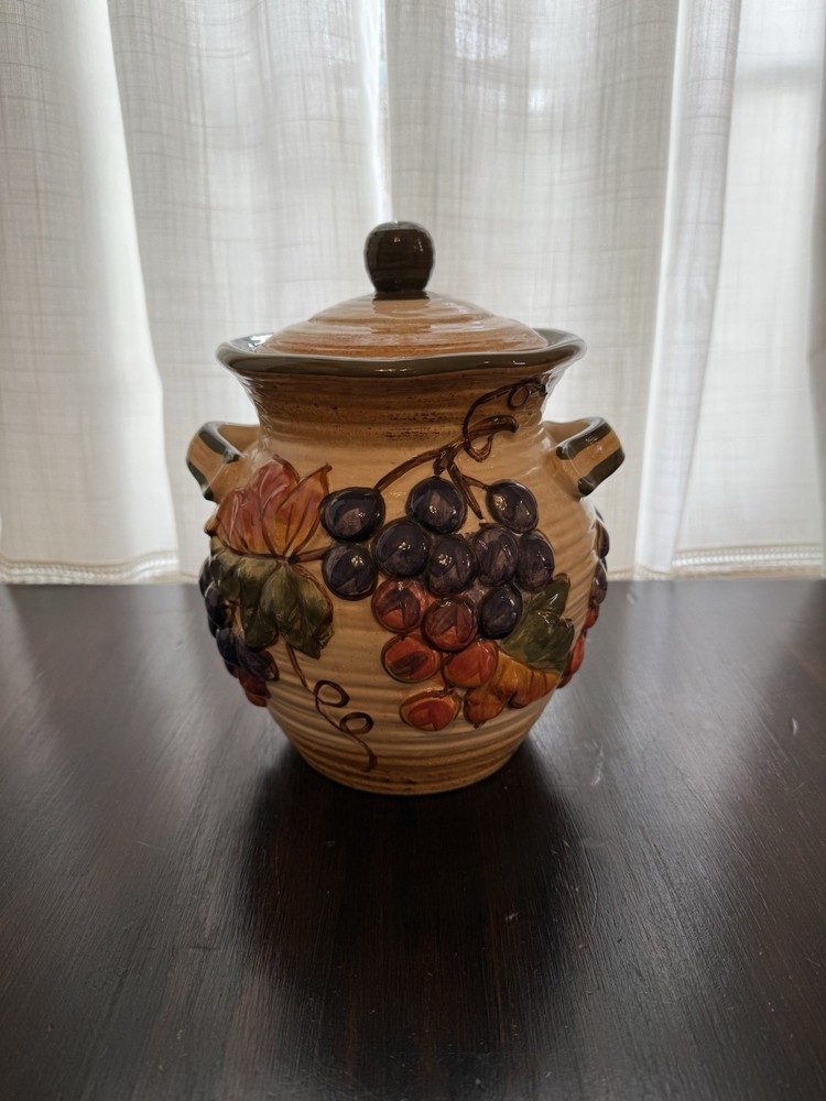 Certified International Pamela Gladding Tuscany 9” Canister Grapes