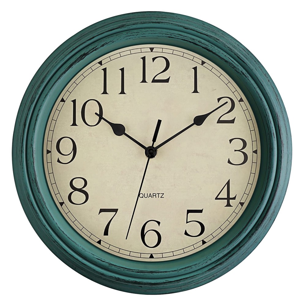 Silent Non-Ticking Round Classic Clock 12 Inch Quartz Decorative Battery Oper...