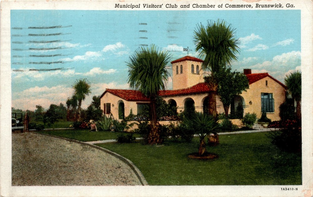 Municipal Visitors' Club, Chamber of Commerce, Brunswick, GA, Postcard