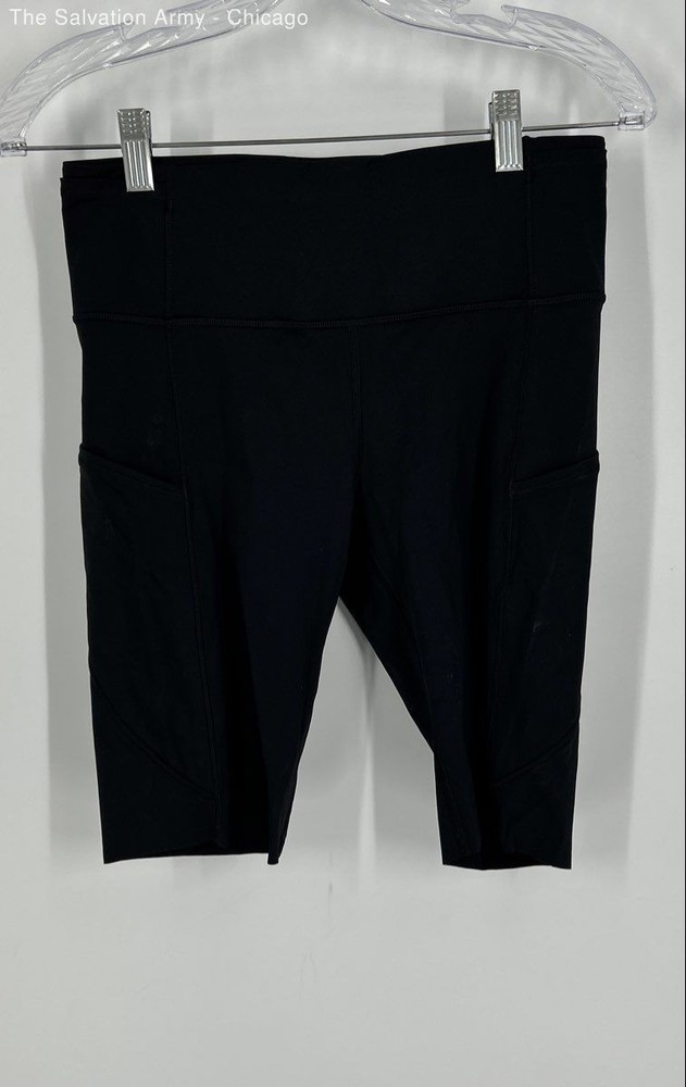 Lululemon Womens Black Burnt Orange Elastic Waist Biker Shorts Size M Lot Of 2