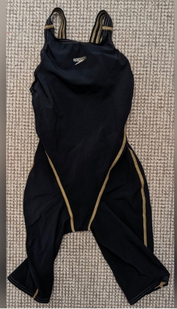 Speedo LZR Racer Pro FastSkin Suit Women's Size 24 Black Open Back FINA Approved