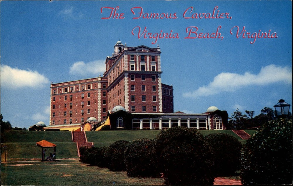 Virginia Beach Virginia Cavalier Hotel fire-proof 1950s vintage postcard