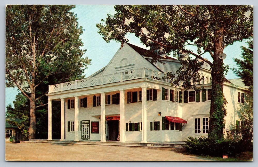 Vintage Lakewood Theatre Skowhegan Maine Linen Postcard Scenic View