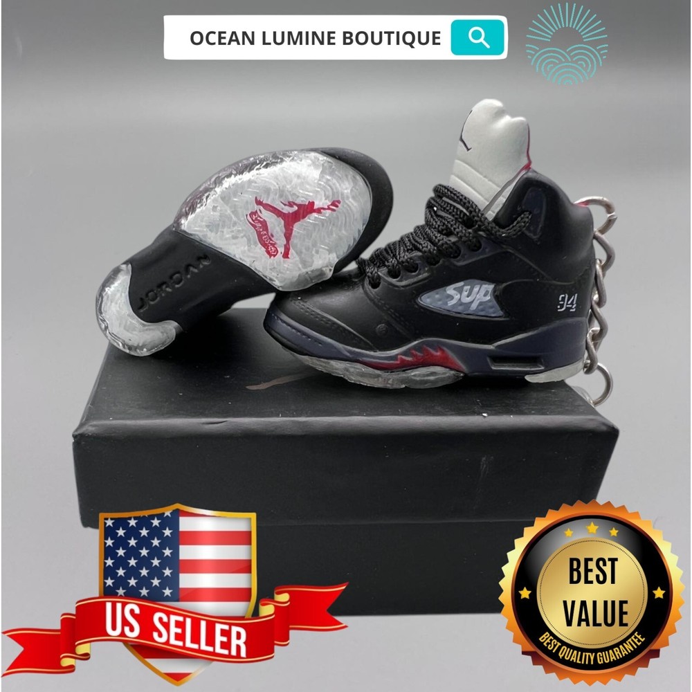 Air Jordan 3D Mini Sneaker Keychain, Shoe Keyring Shoe Box, Display Box Option