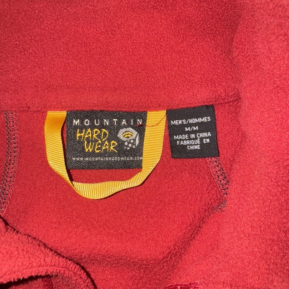 Mountain Hardwear Jacket Mens Medium Red 1/4 Zip Pullover Fleece Hiking Outdoors