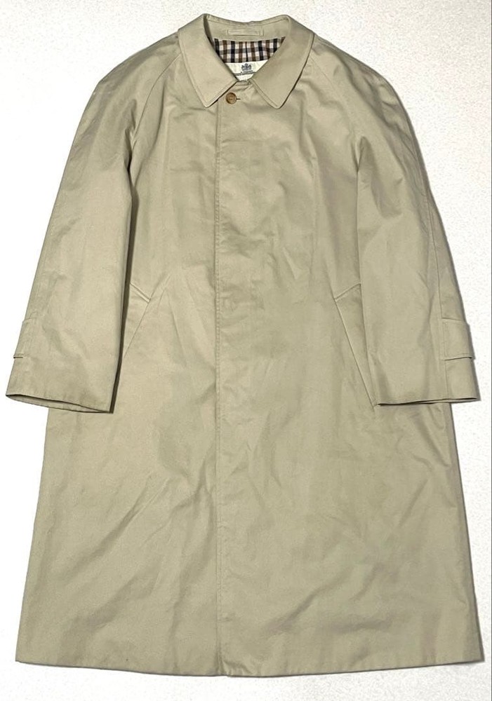 Aquascutum Balmacaan Coat Asian fit L 40 US size M Beige Men's Authentic Used