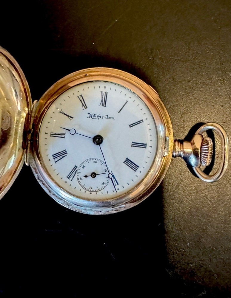 1912 Hampden Molly Stark Hunter Pocket Watch 7 Jewels Size 0 Working Condition