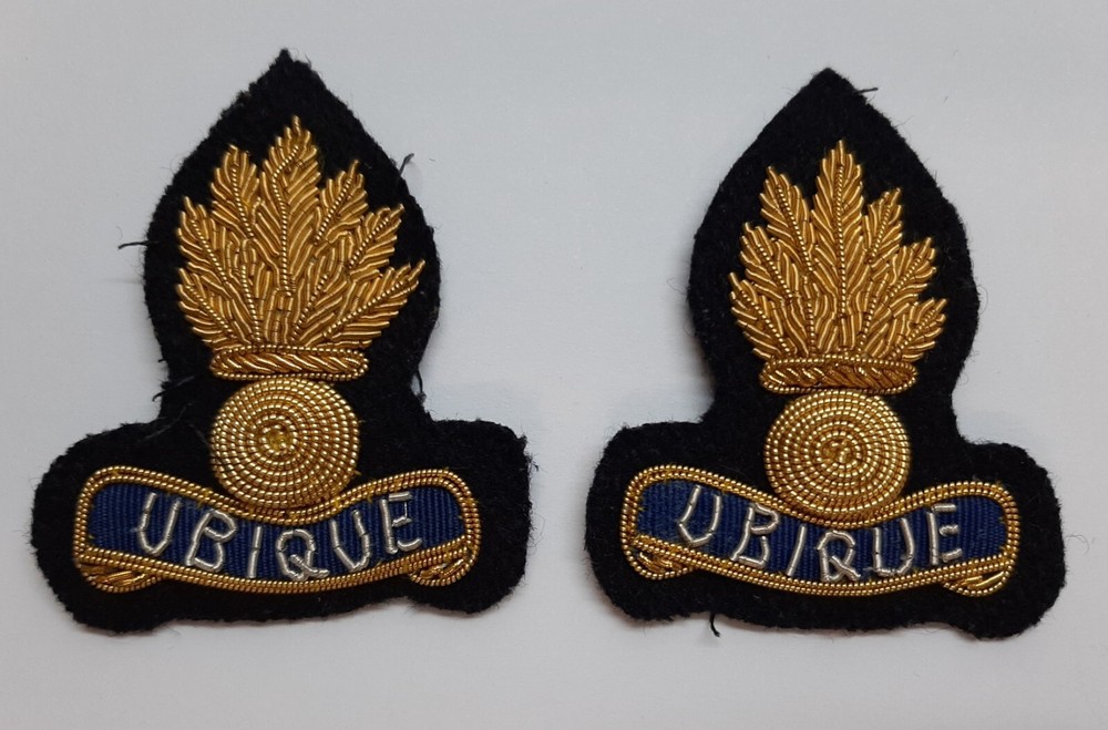 Royal Engineers Mess Kit Badge British Army Embroidered OFC Collar Patches Black