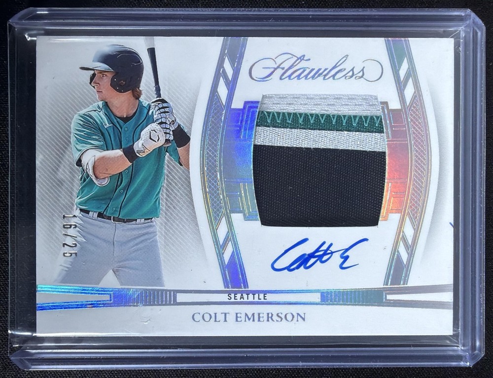 2024 Panini Flawless Colt Emerson #DPH-CE Draft Patch Auto Horizontal /25