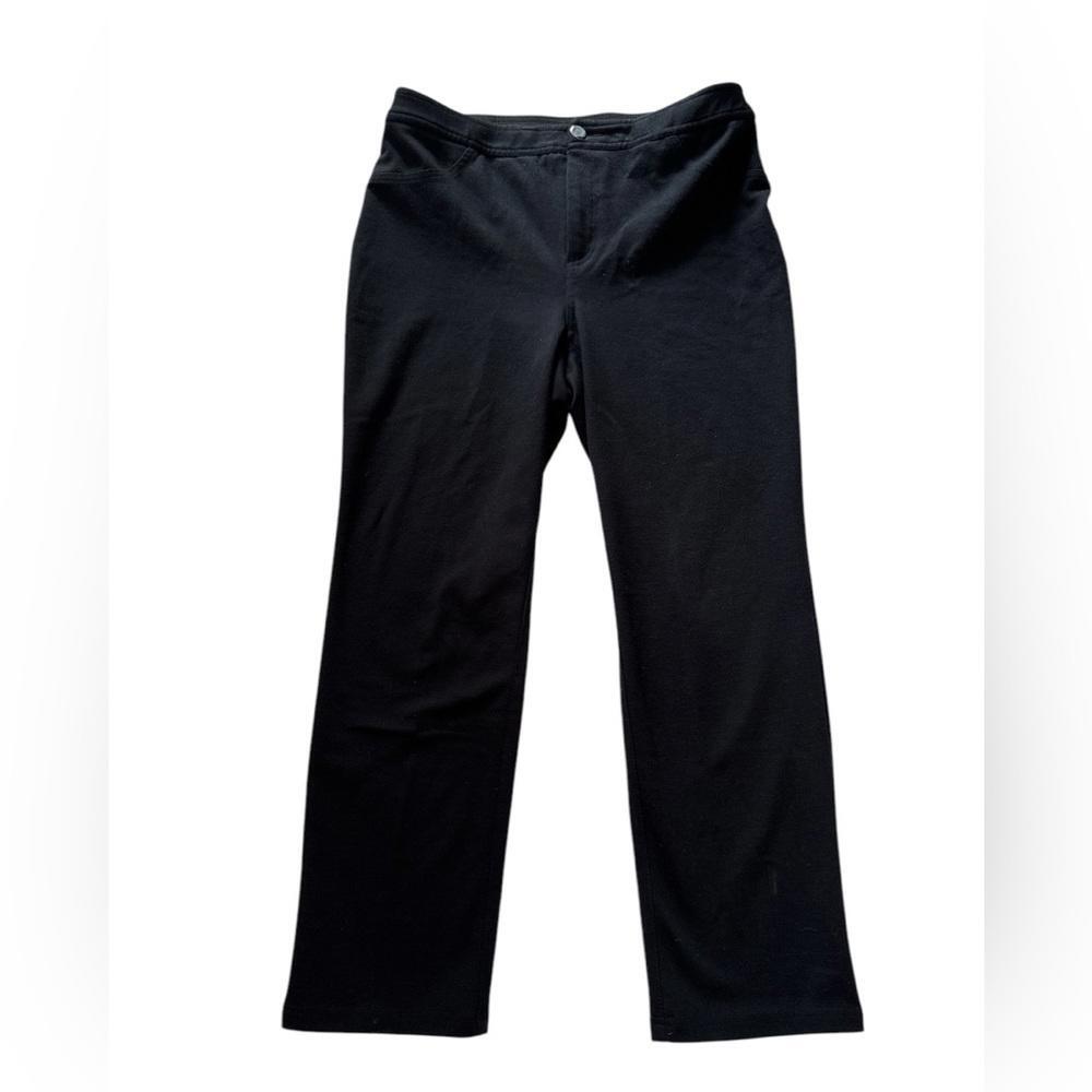 JM Collection Petite Black Straight Leg Dress Pants with Studded Accents