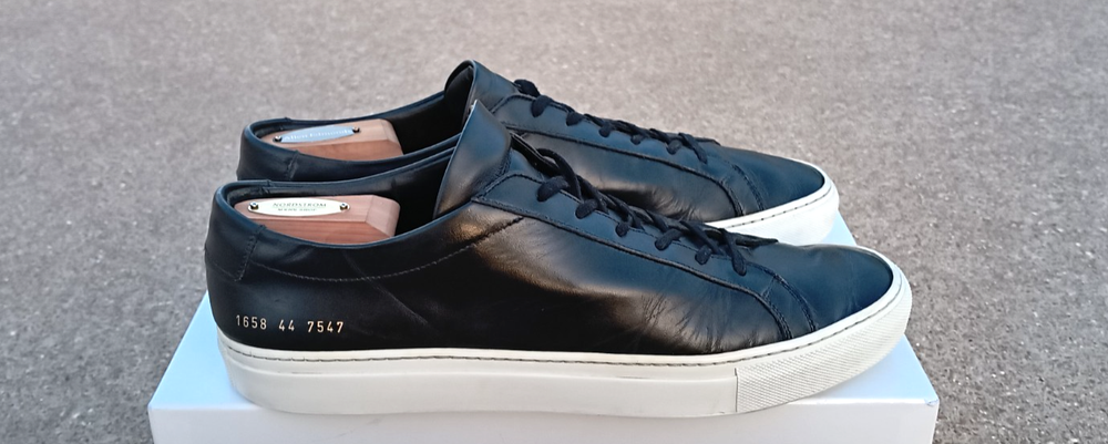 Common Projects Achilles Low Black 44 EU 11/11.5 US Mens 1658 COA EUC-image