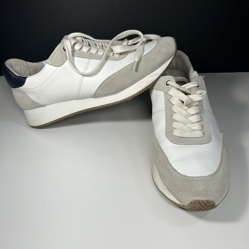 Banana Republic Shoes Womens 9.5 M Casual Sneakers White Leather Lace Up Low Top