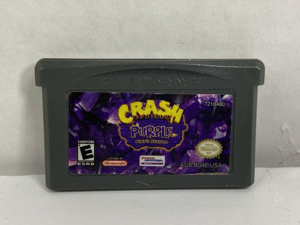 Crash Bandicoot Purple Ripto's Rampage - Nintendo Gameboy Advance Cartridge ONLY
