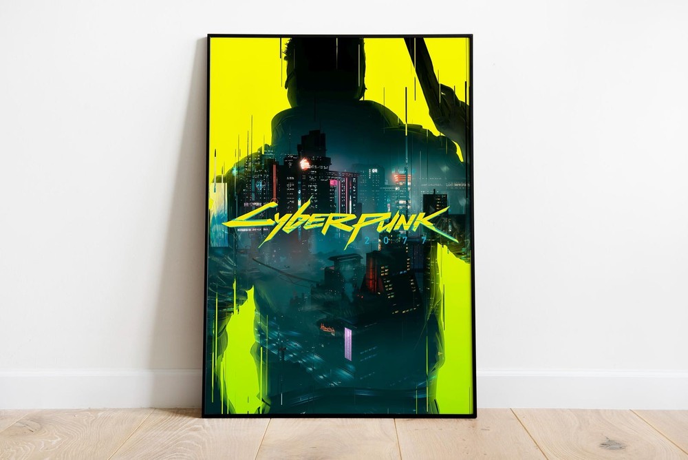 Cyberpunk 2077 Poster Night City Art Print Futuristic Gaming Wall Decor