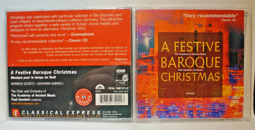 A Festive Baroque Christmas - Academy Of Ancient Music Christmas Cd --image