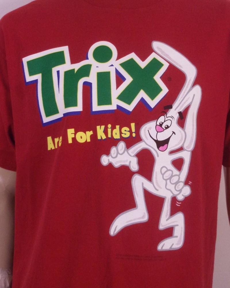 vintage 90s general mills Trix are for Kids T-Shirt Cereal Silly Rabbit SZ XL