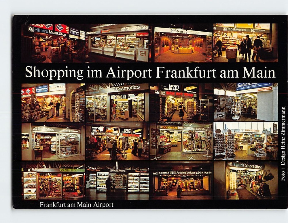 Postcard Shopping in Frankfurt Airport Germany