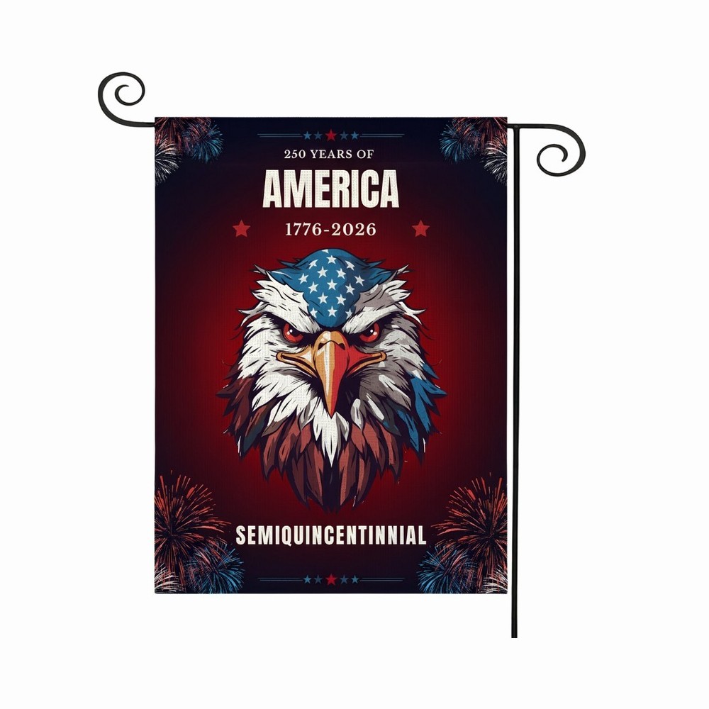 PromoPatriot USA 250th Anniversary Garden Flag 12x18 inch- 200D Nylon Eagle