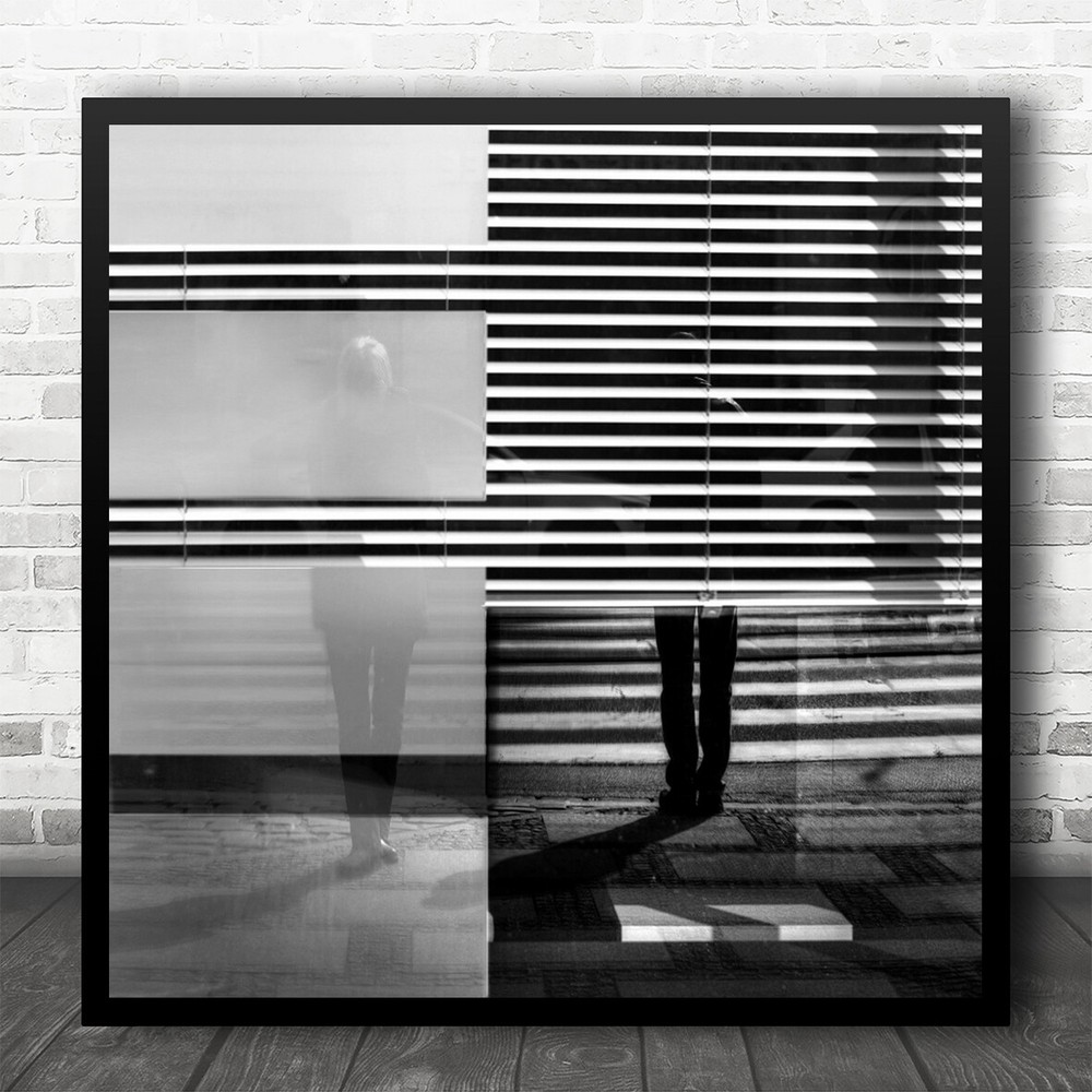 People Street Lines Blind Crosswalk Szczecin In Striped Square Wall Art Print