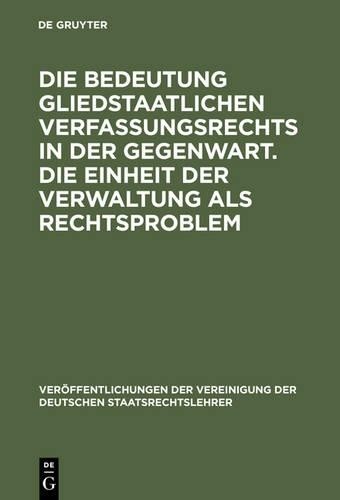 Wolfgang Vitzth Die Bedeutung Gliedstaatlichen Verfassungsrechts in D (Hardback)