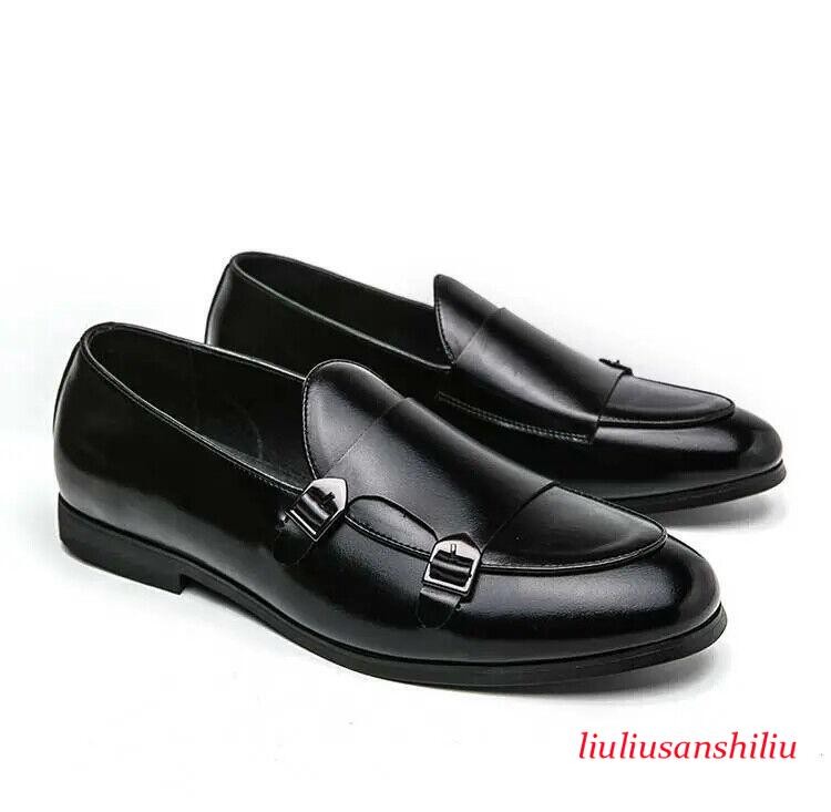 Mens Round Toe Buckle Slip on Loafers Dress Party Casual Club Work Outdoor Shoes